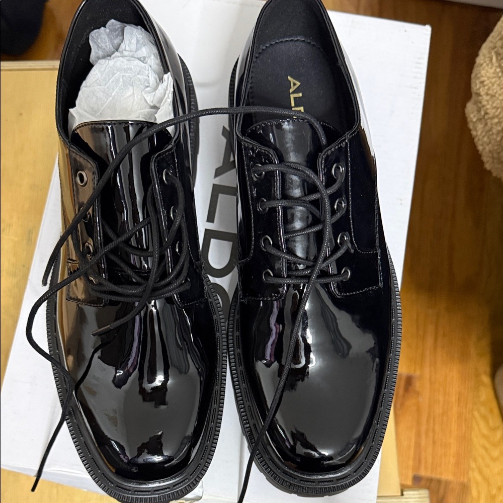 Aldo Shiny Black Formal Shoes